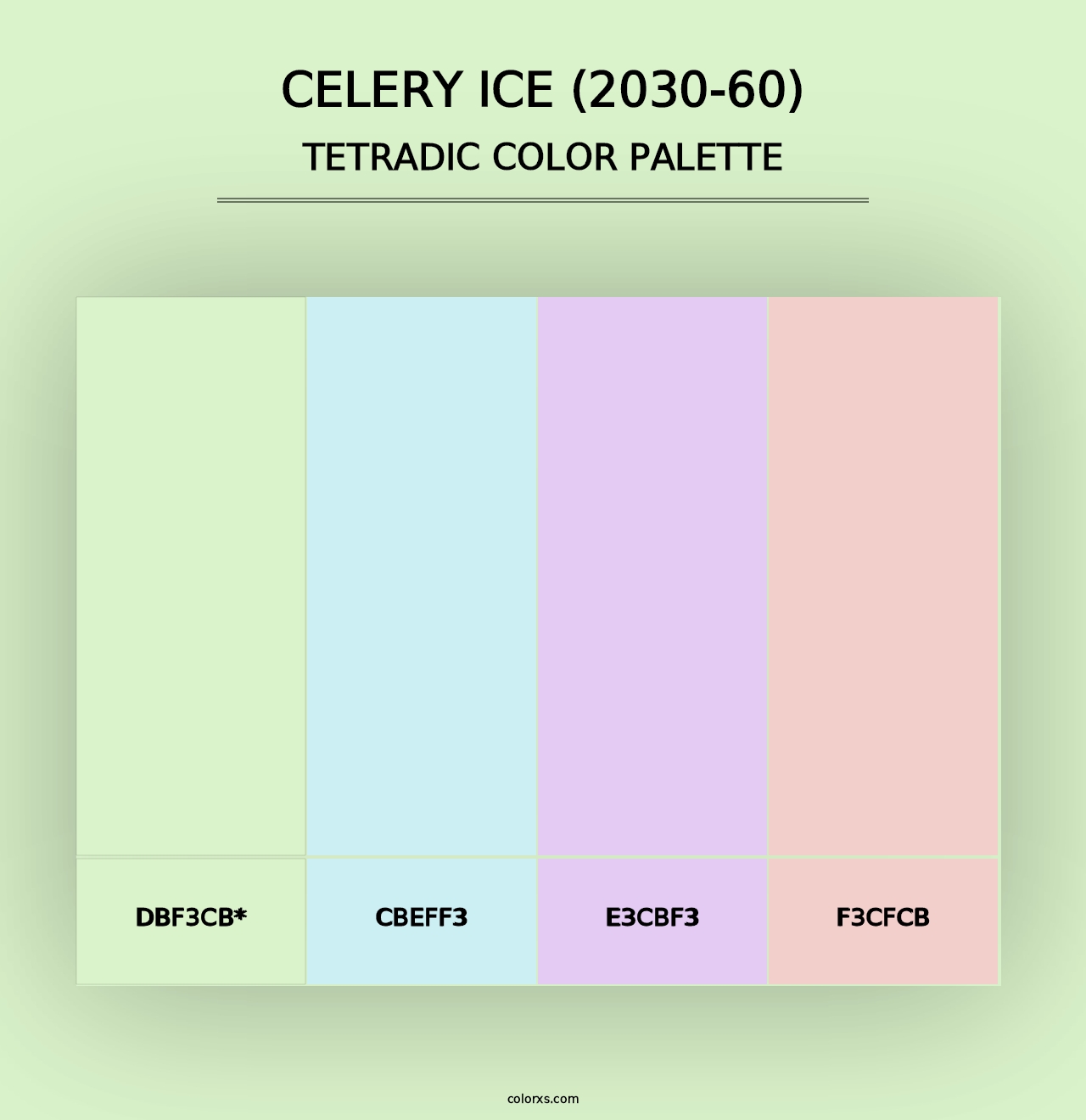 Celery Ice (2030-60) - Tetradic Color Palette