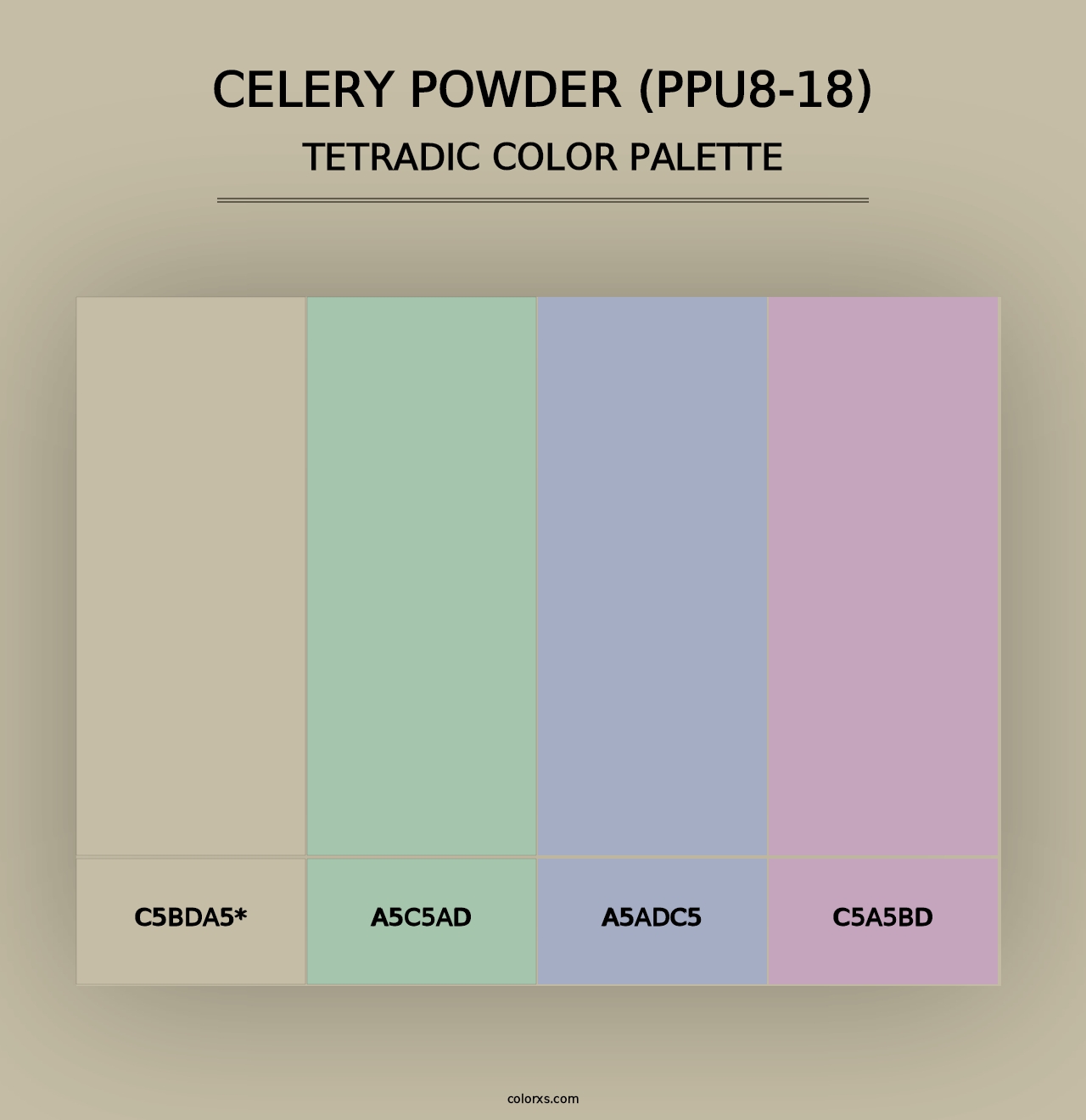 Celery Powder (PPU8-18) - Tetradic Color Palette