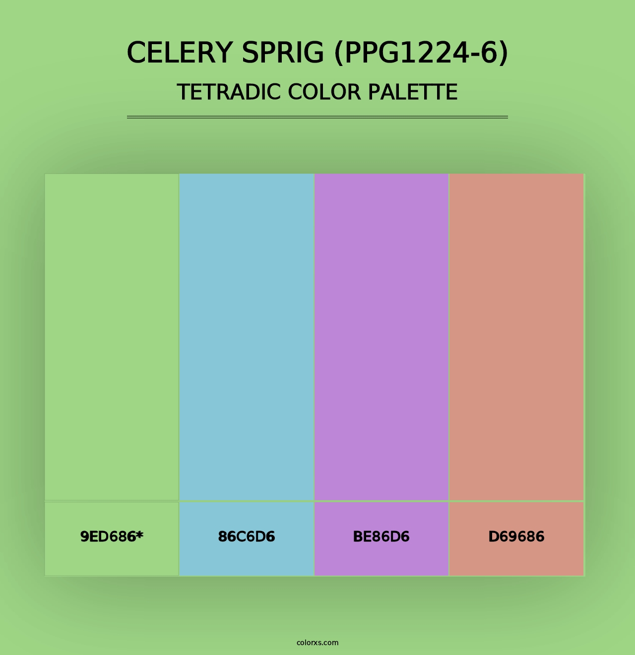 Celery Sprig (PPG1224-6) - Tetradic Color Palette