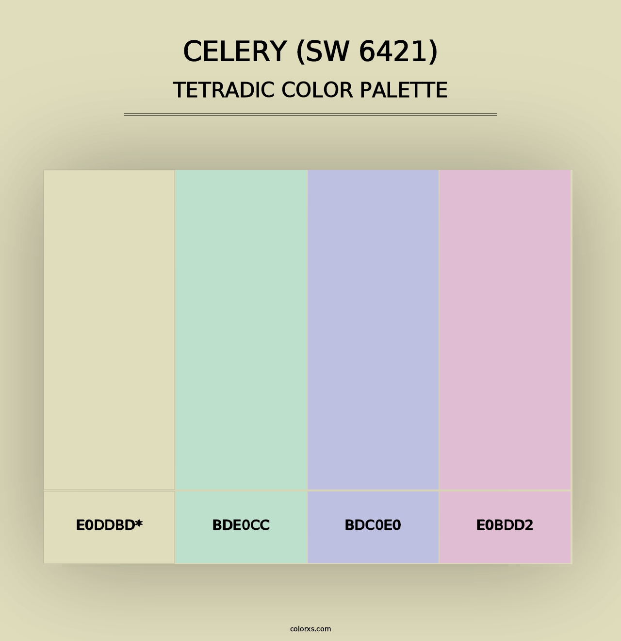 Celery (SW 6421) - Tetradic Color Palette