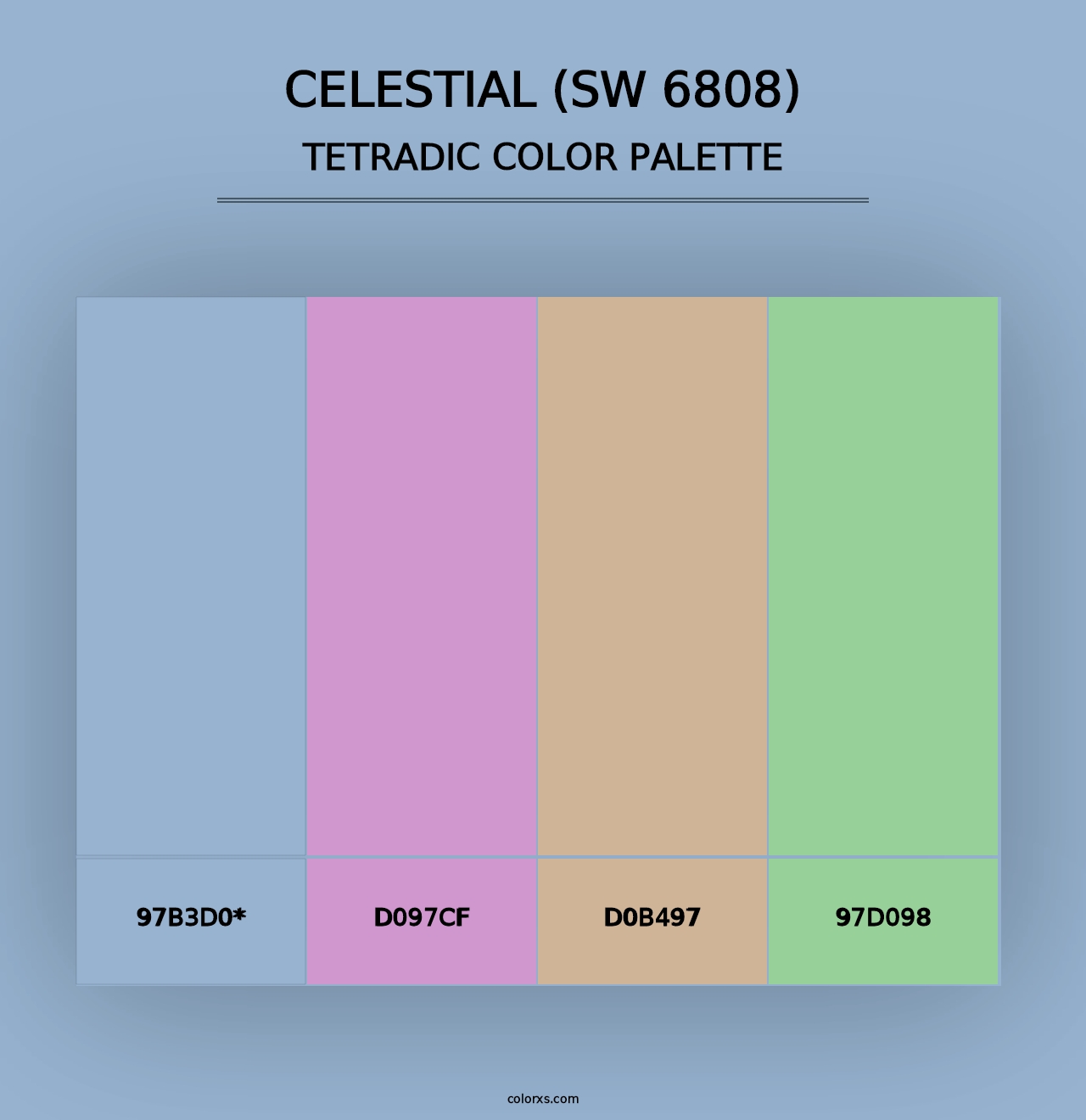 Celestial (SW 6808) - Tetradic Color Palette