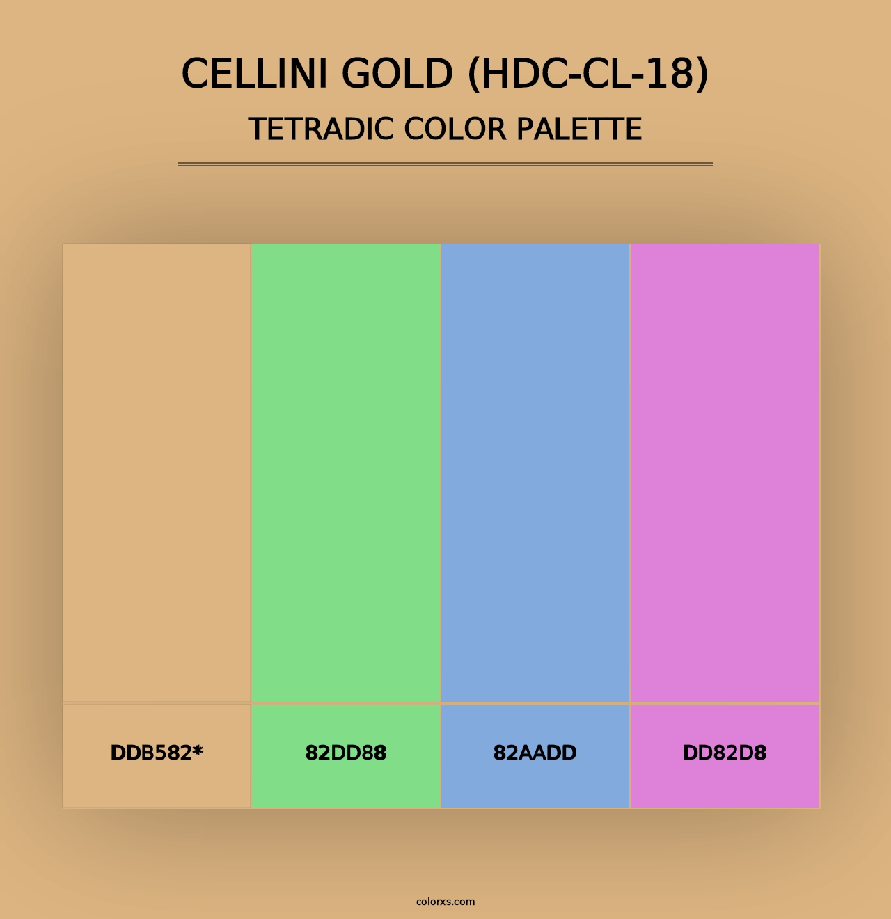 Cellini Gold (HDC-CL-18) - Tetradic Color Palette