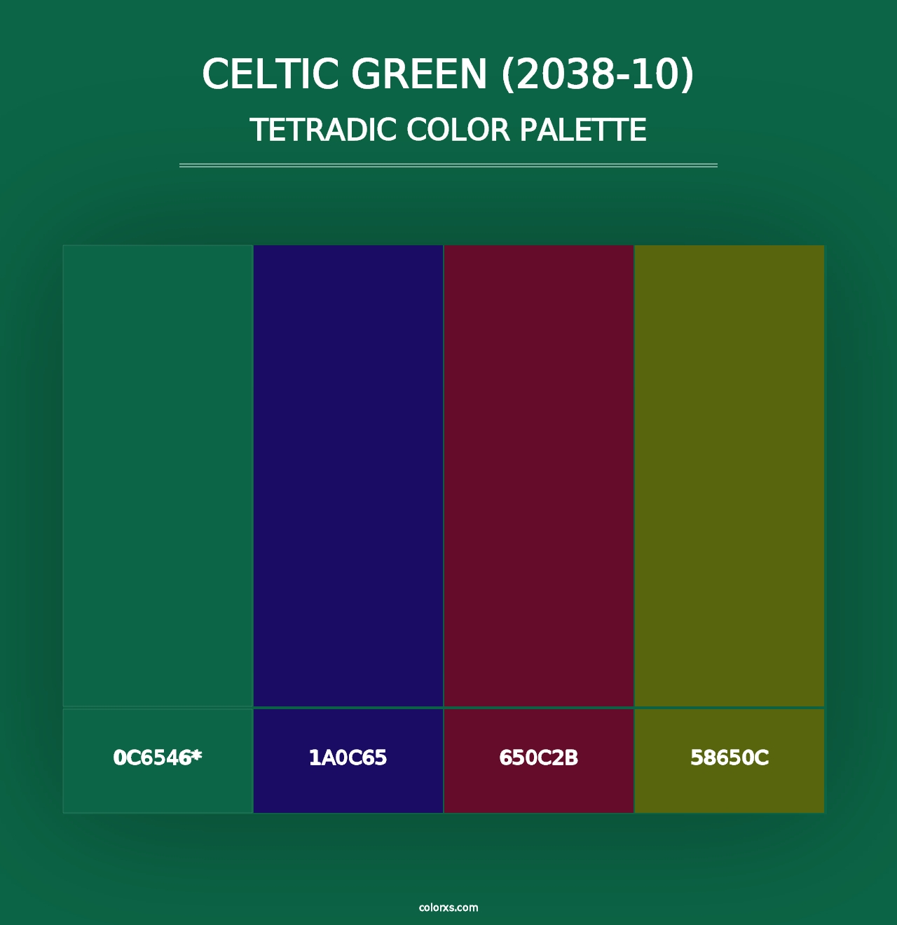 Celtic Green (2038-10) - Tetradic Color Palette