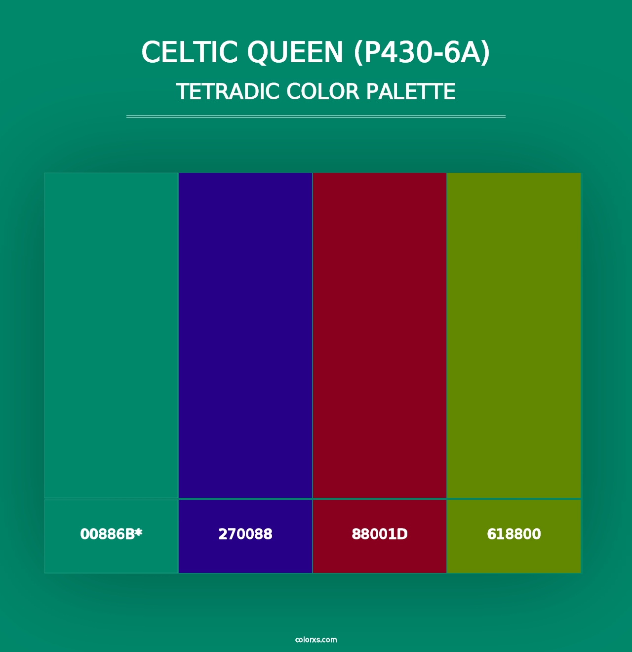 Celtic Queen (P430-6A) - Tetradic Color Palette