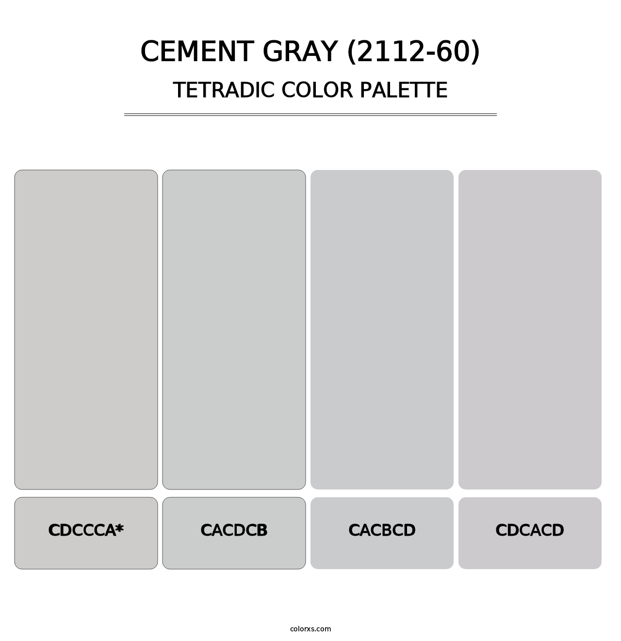 Cement Gray (2112-60) - Tetradic Color Palette