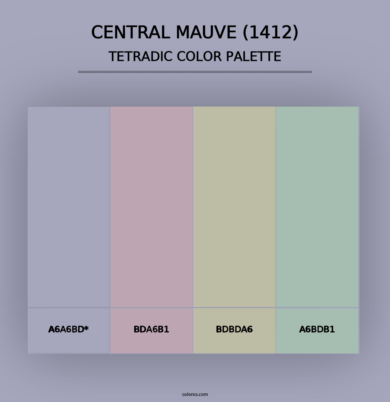 Central Mauve (1412) - Tetradic Color Palette