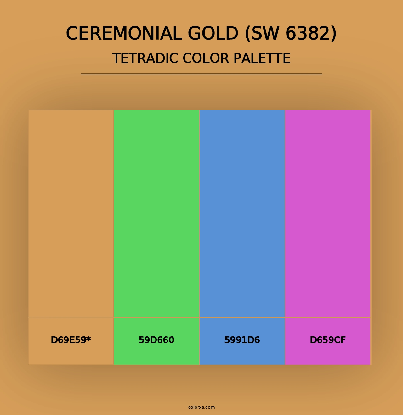 Ceremonial Gold (SW 6382) - Tetradic Color Palette