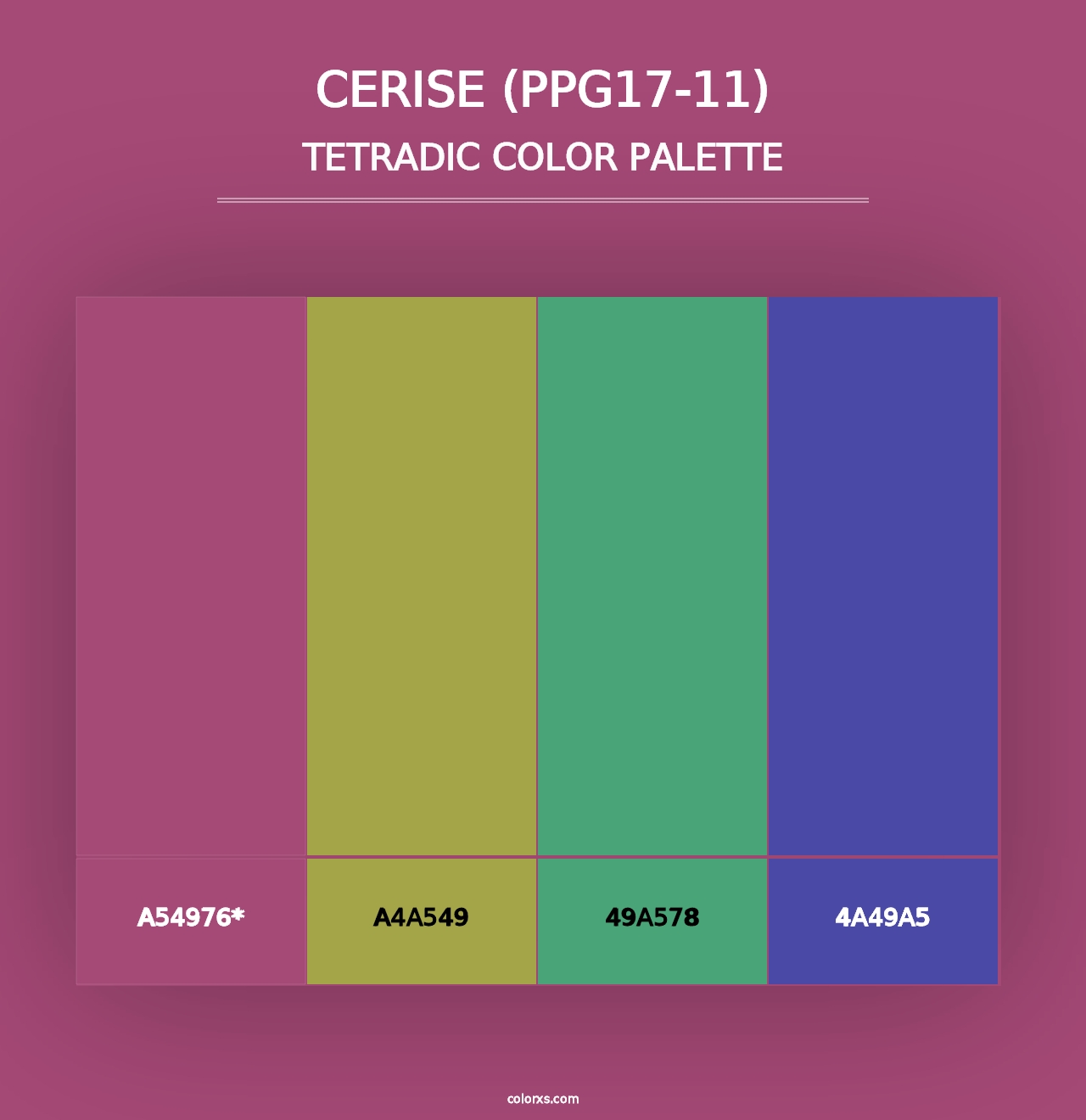 Cerise (PPG17-11) - Tetradic Color Palette