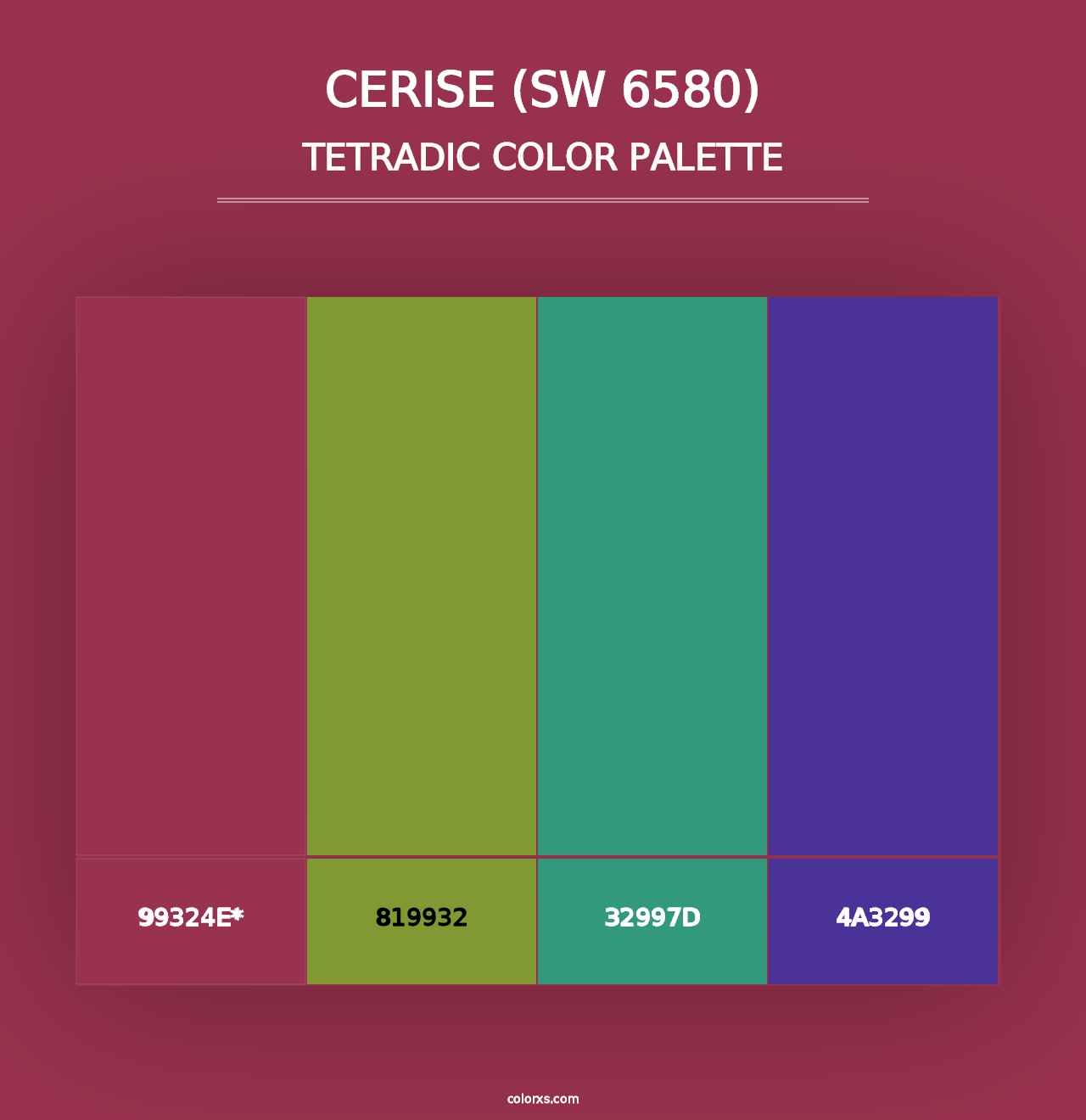 Cerise (SW 6580) - Tetradic Color Palette