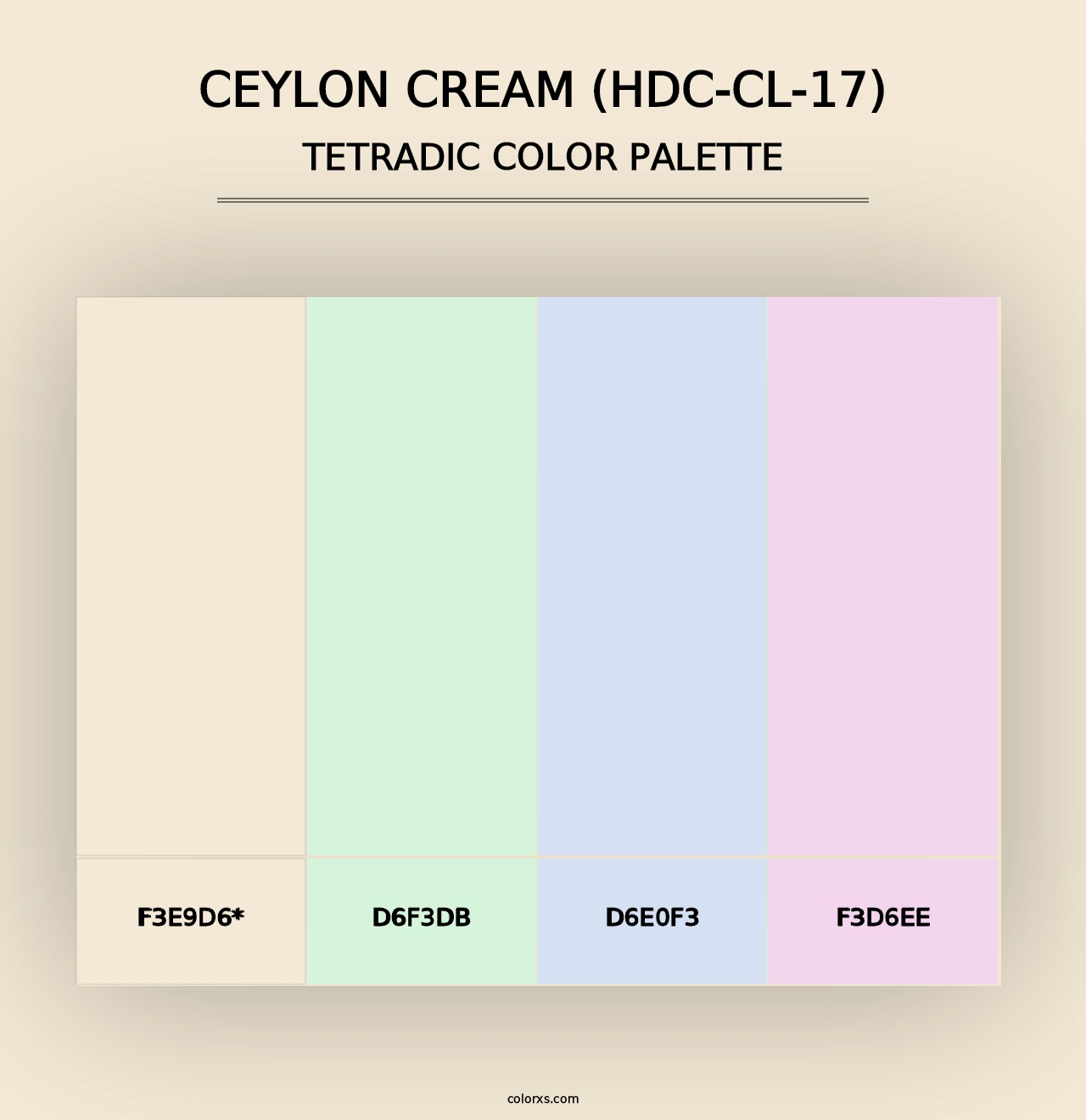 Ceylon Cream (HDC-CL-17) - Tetradic Color Palette