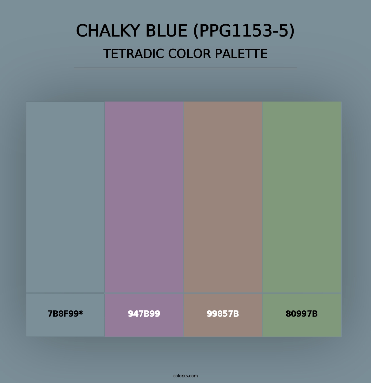 Chalky Blue (PPG1153-5) - Tetradic Color Palette