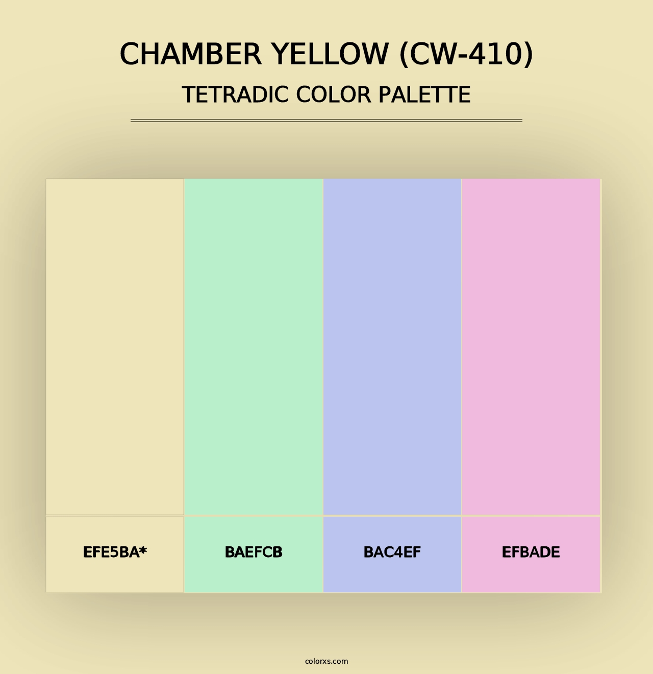 Chamber Yellow (CW-410) - Tetradic Color Palette