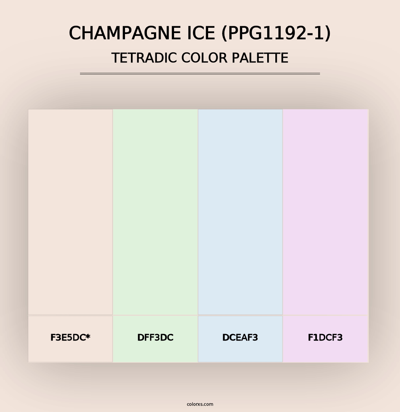 Champagne Ice (PPG1192-1) - Tetradic Color Palette