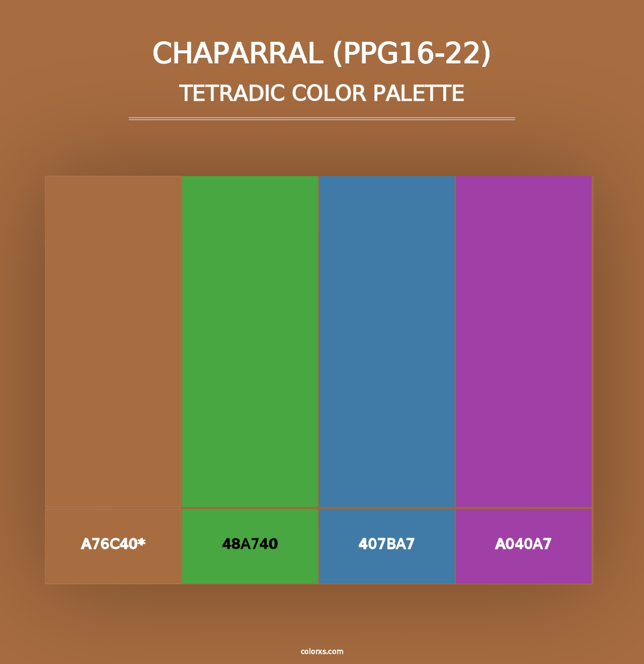 Chaparral (PPG16-22) - Tetradic Color Palette