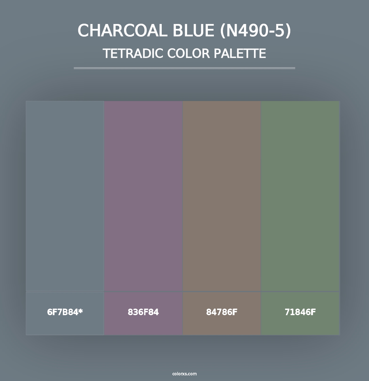 Charcoal Blue (N490-5) - Tetradic Color Palette