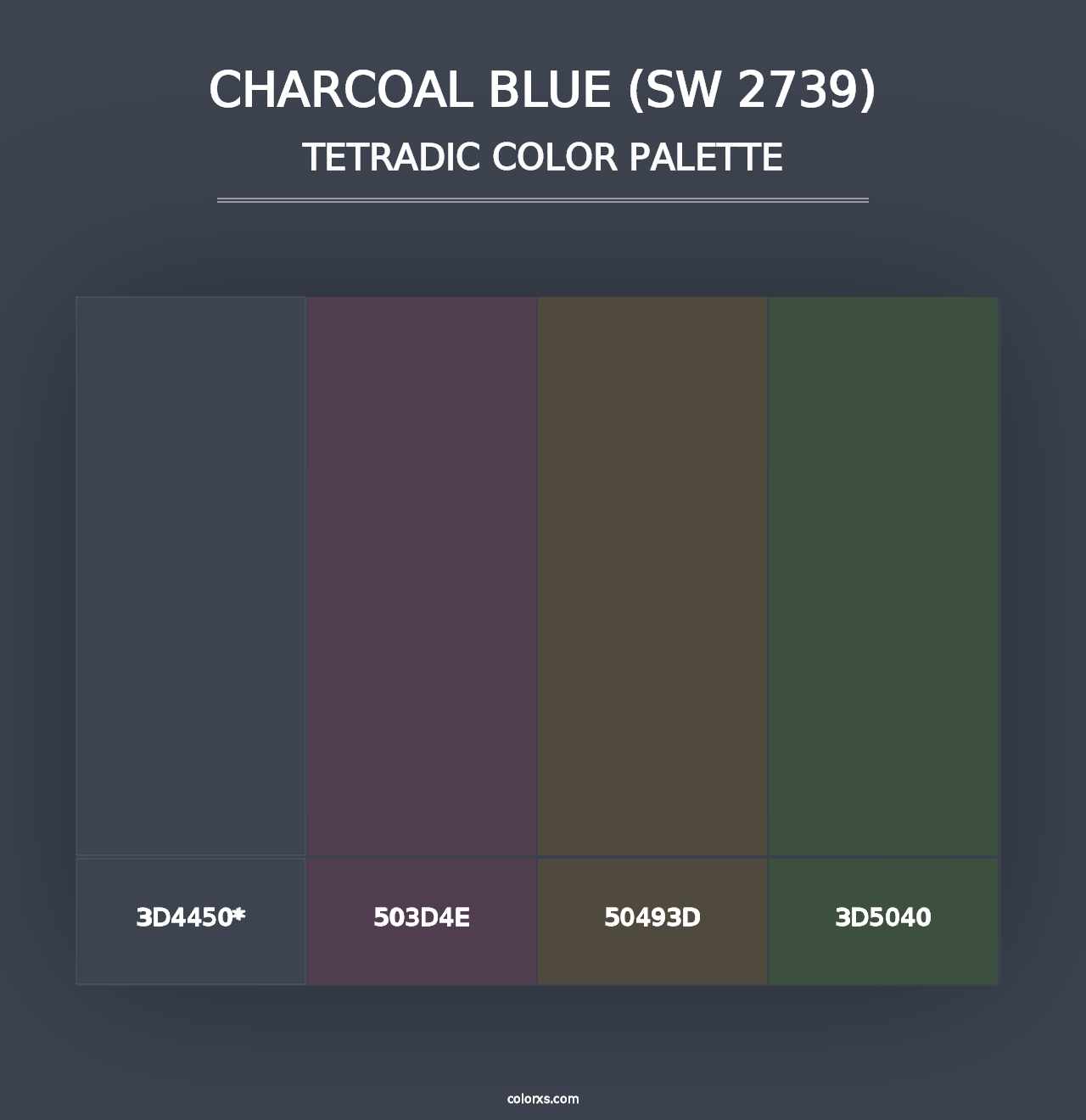 Charcoal Blue (SW 2739) - Tetradic Color Palette