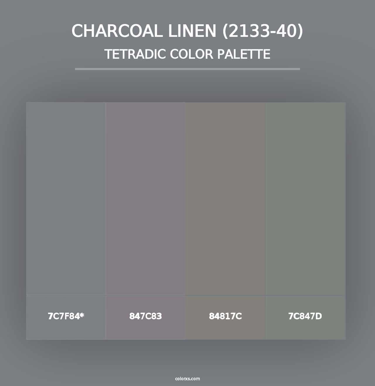 Charcoal Linen (2133-40) - Tetradic Color Palette