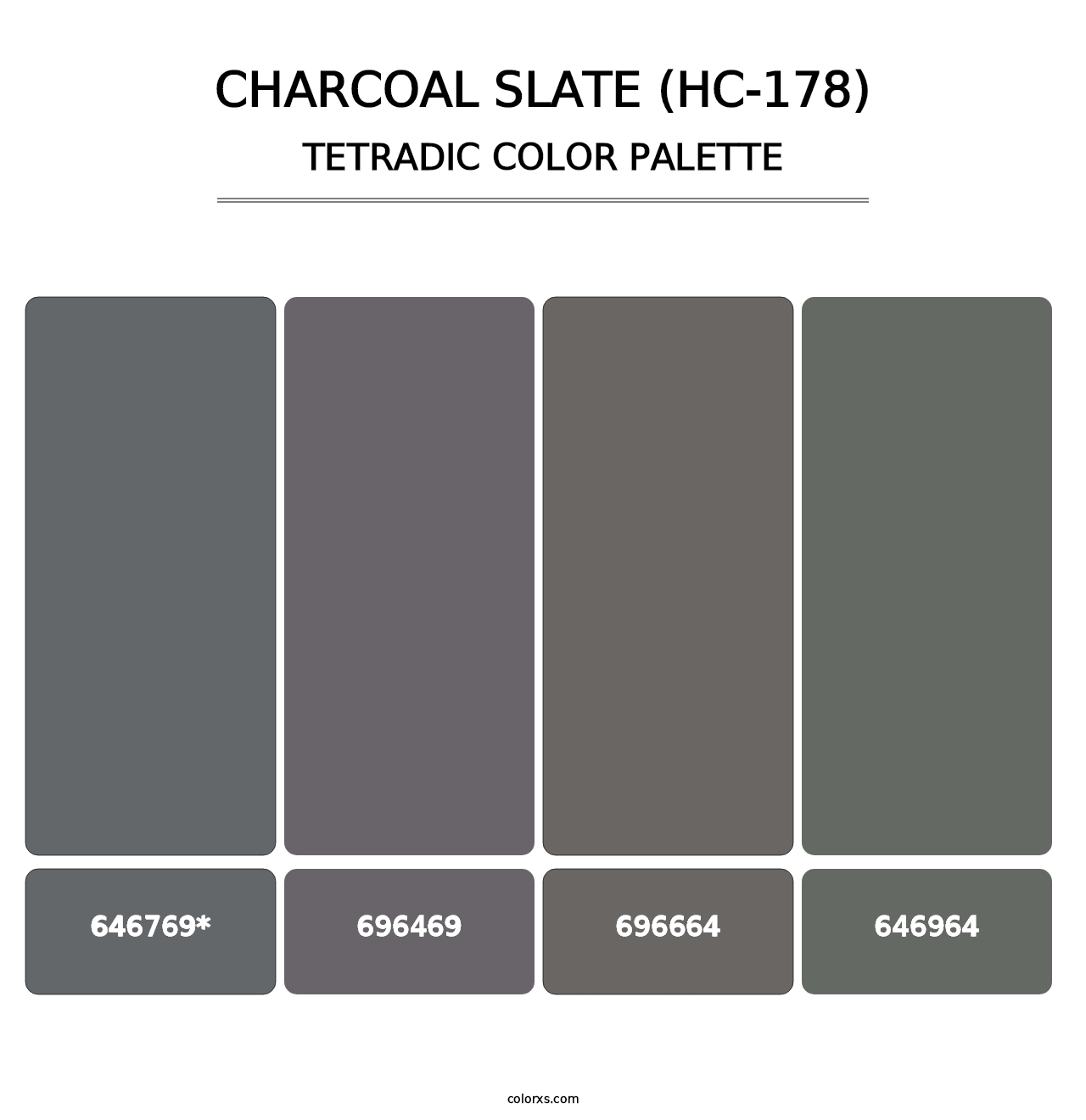 Charcoal Slate (HC-178) - Tetradic Color Palette