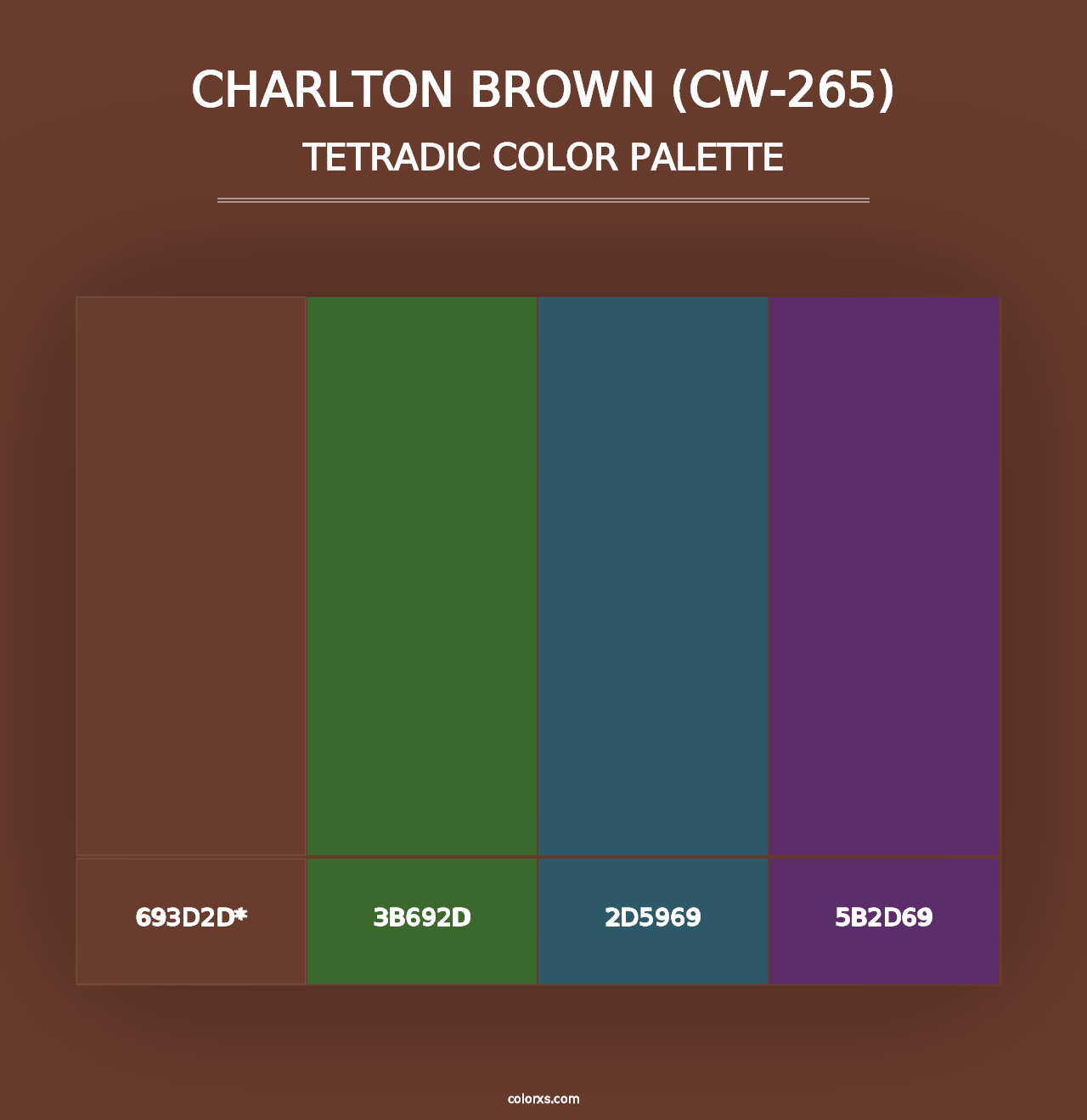 Charlton Brown (CW-265) - Tetradic Color Palette