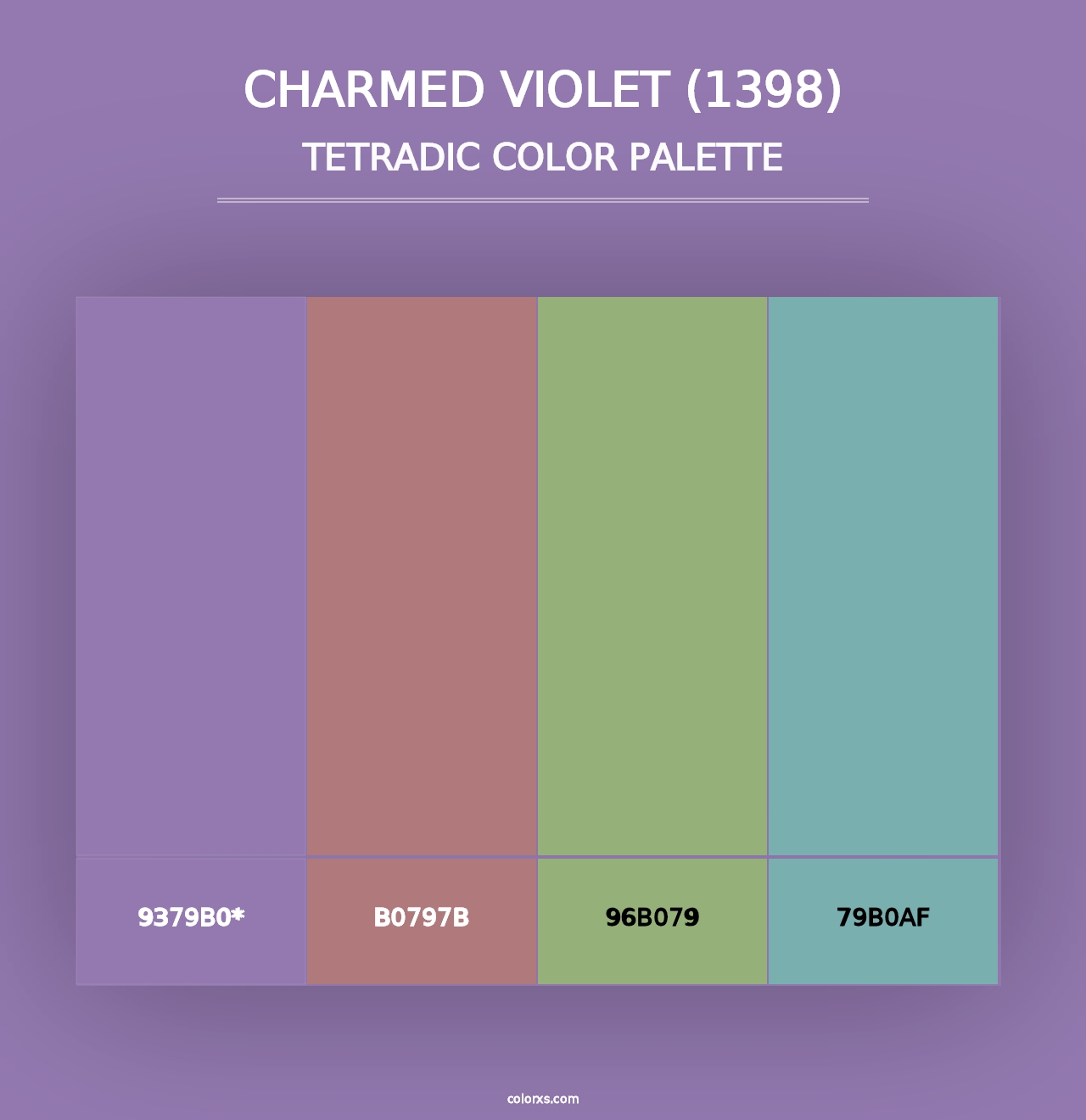 Charmed Violet (1398) - Tetradic Color Palette