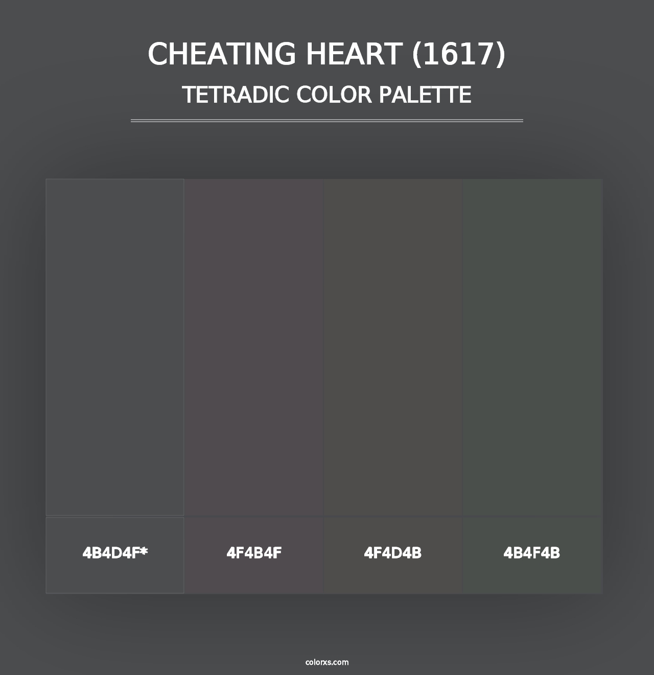 Cheating Heart (1617) - Tetradic Color Palette