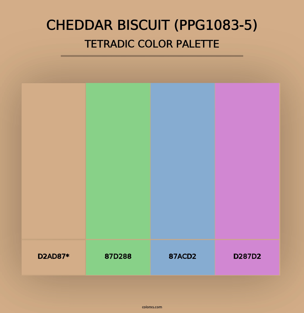 Cheddar Biscuit (PPG1083-5) - Tetradic Color Palette