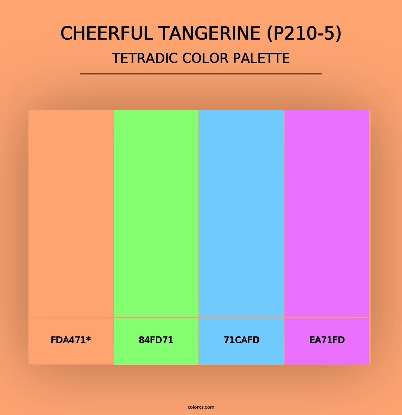 Cheerful Tangerine (P210-5) - Tetradic Color Palette