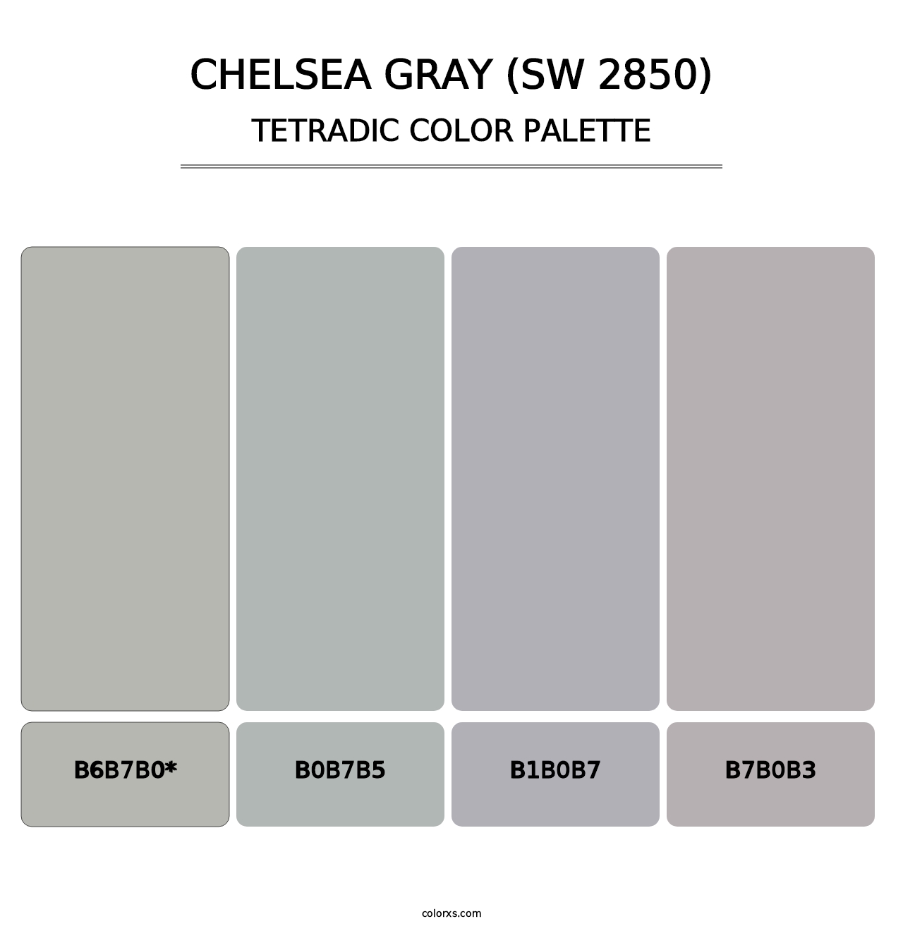 Chelsea Gray (SW 2850) - Tetradic Color Palette