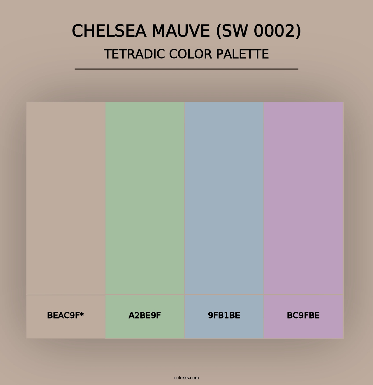 Chelsea Mauve (SW 0002) - Tetradic Color Palette