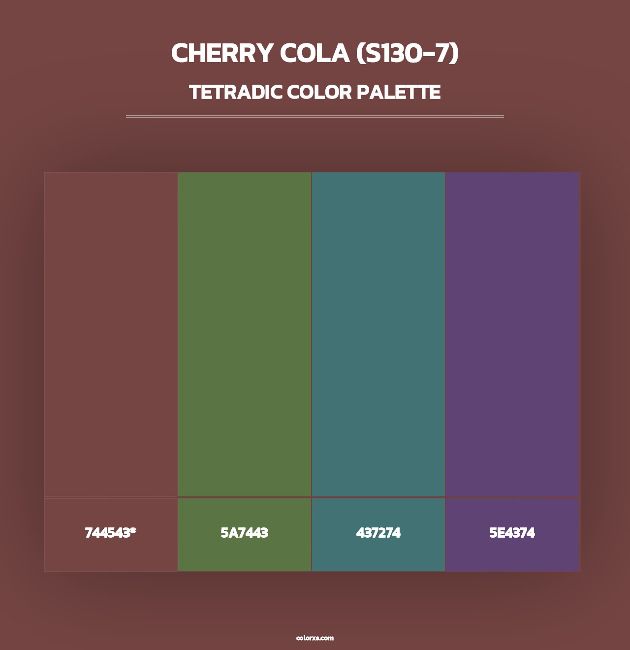 Cherry Cola (S130-7) - Tetradic Color Palette