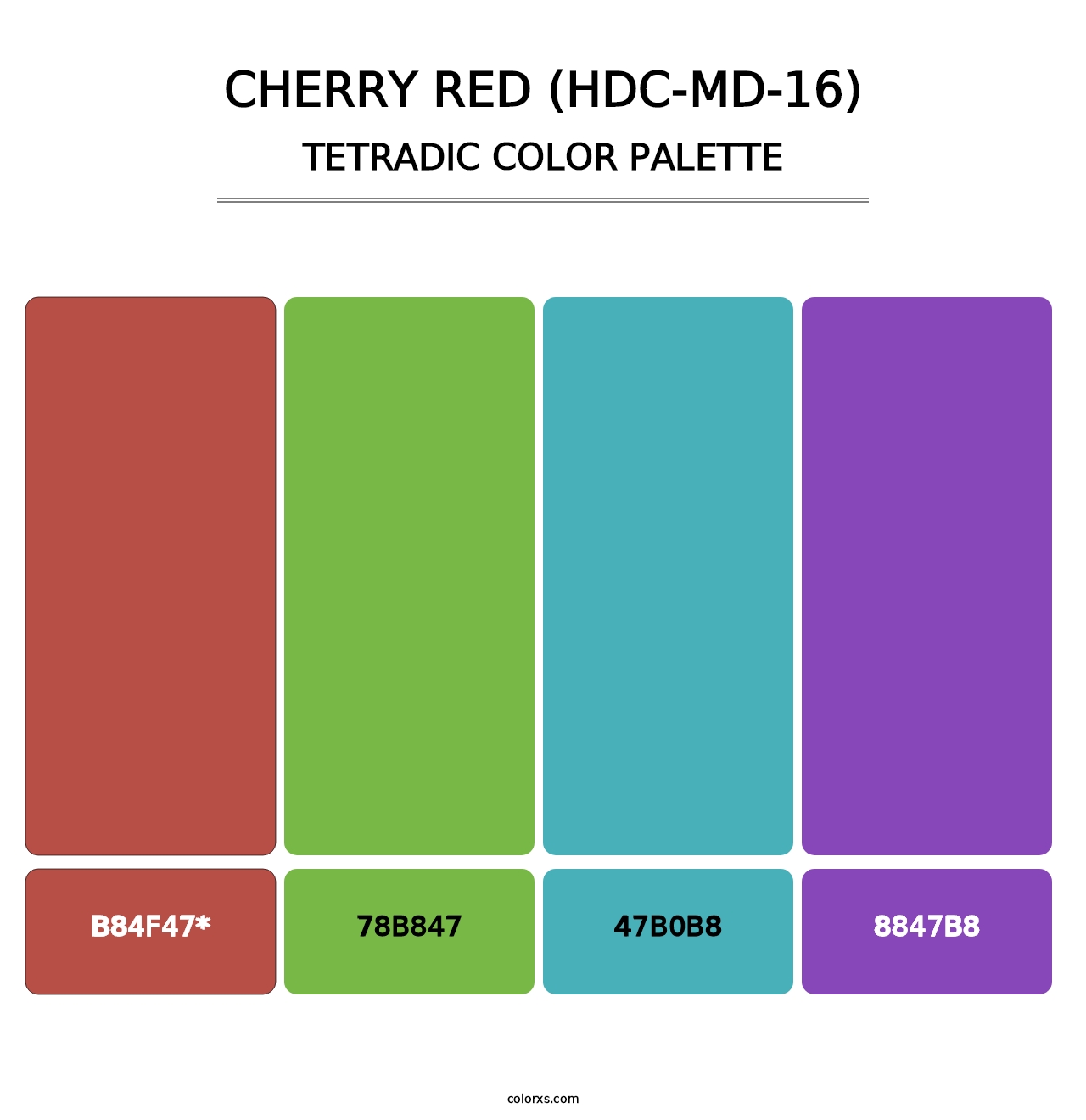 Cherry Red (HDC-MD-16) - Tetradic Color Palette