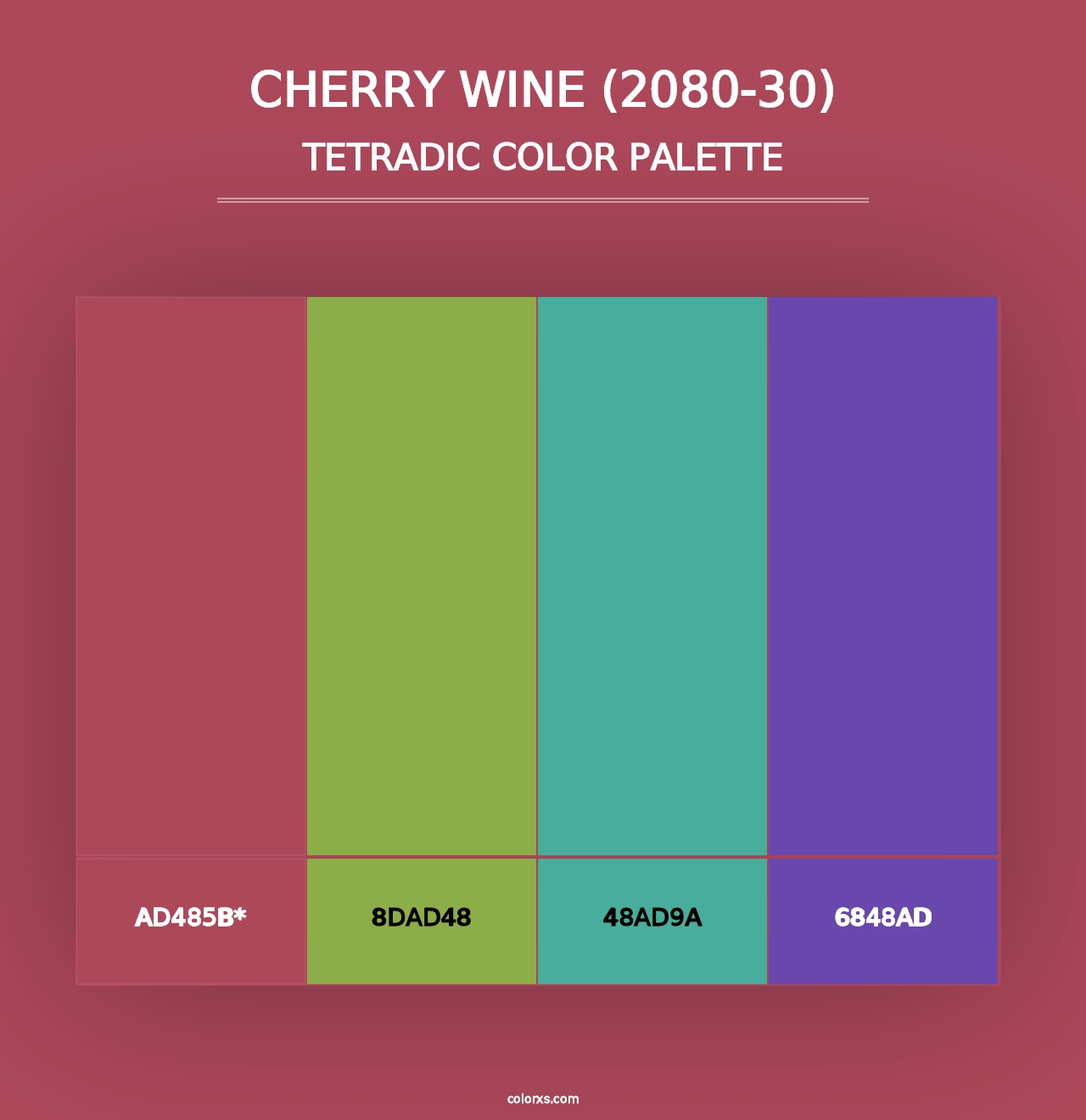 Cherry Wine (2080-30) - Tetradic Color Palette