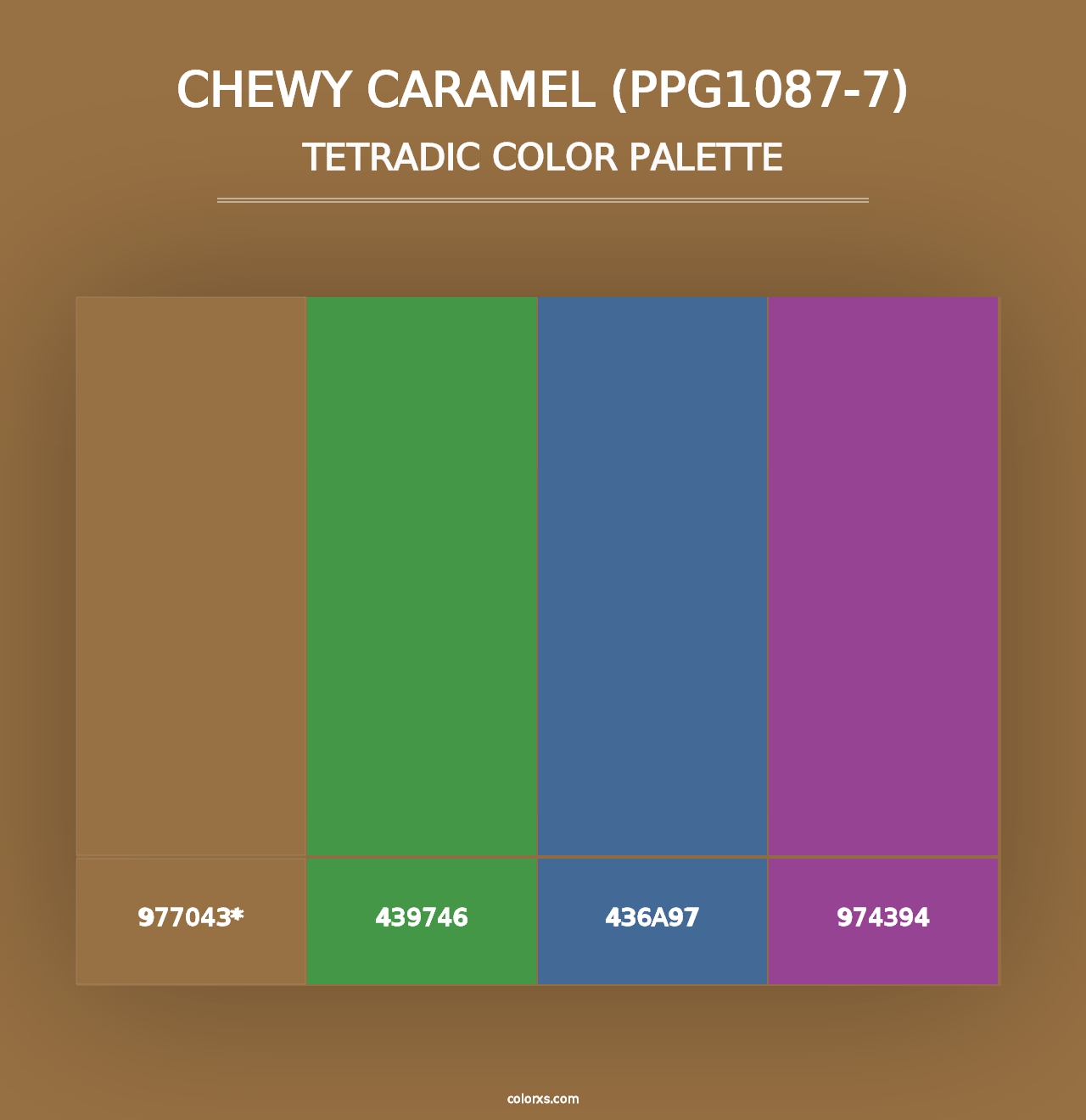 Chewy Caramel (PPG1087-7) - Tetradic Color Palette