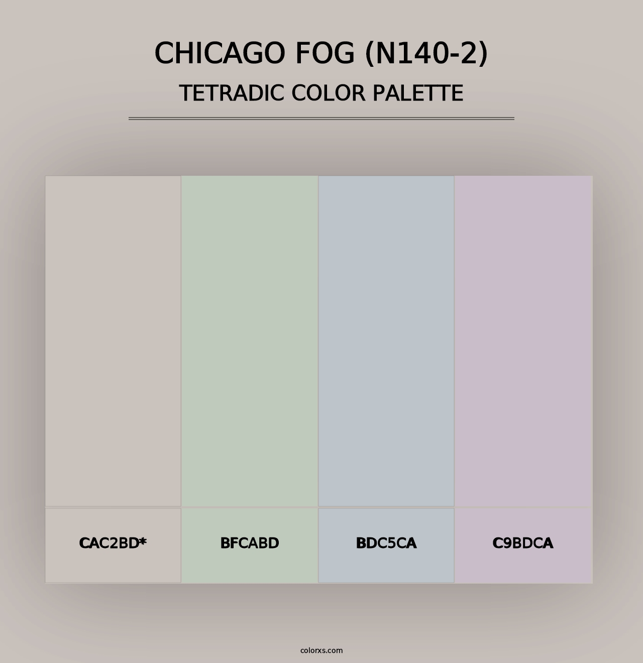 Chicago Fog (N140-2) - Tetradic Color Palette