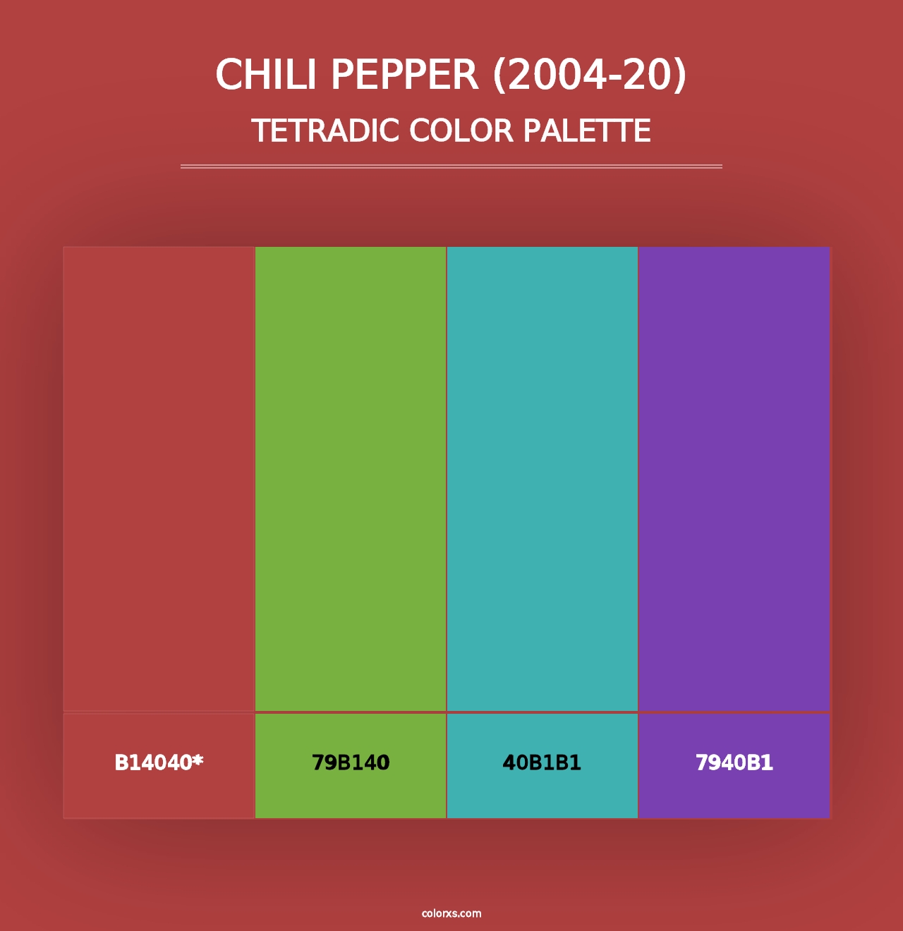 Chili Pepper (2004-20) - Tetradic Color Palette