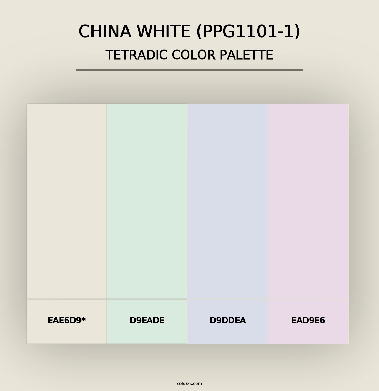 China White (PPG1101-1) - Tetradic Color Palette