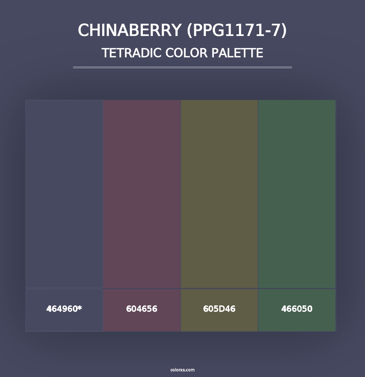 Chinaberry (PPG1171-7) - Tetradic Color Palette