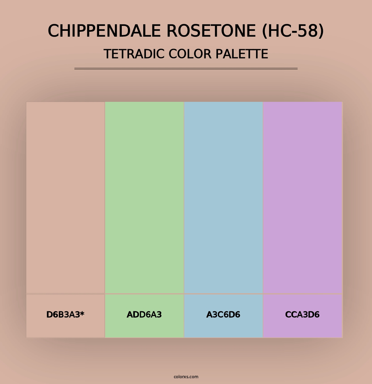 Chippendale Rosetone (HC-58) - Tetradic Color Palette