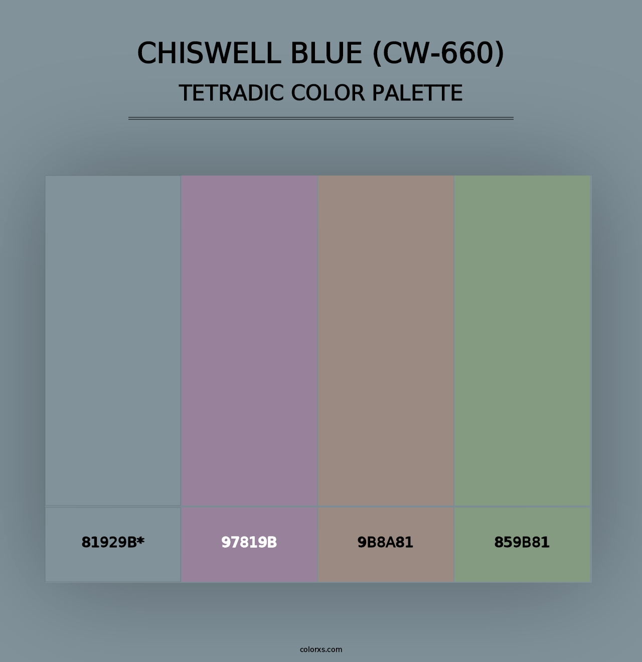 Chiswell Blue (CW-660) - Tetradic Color Palette