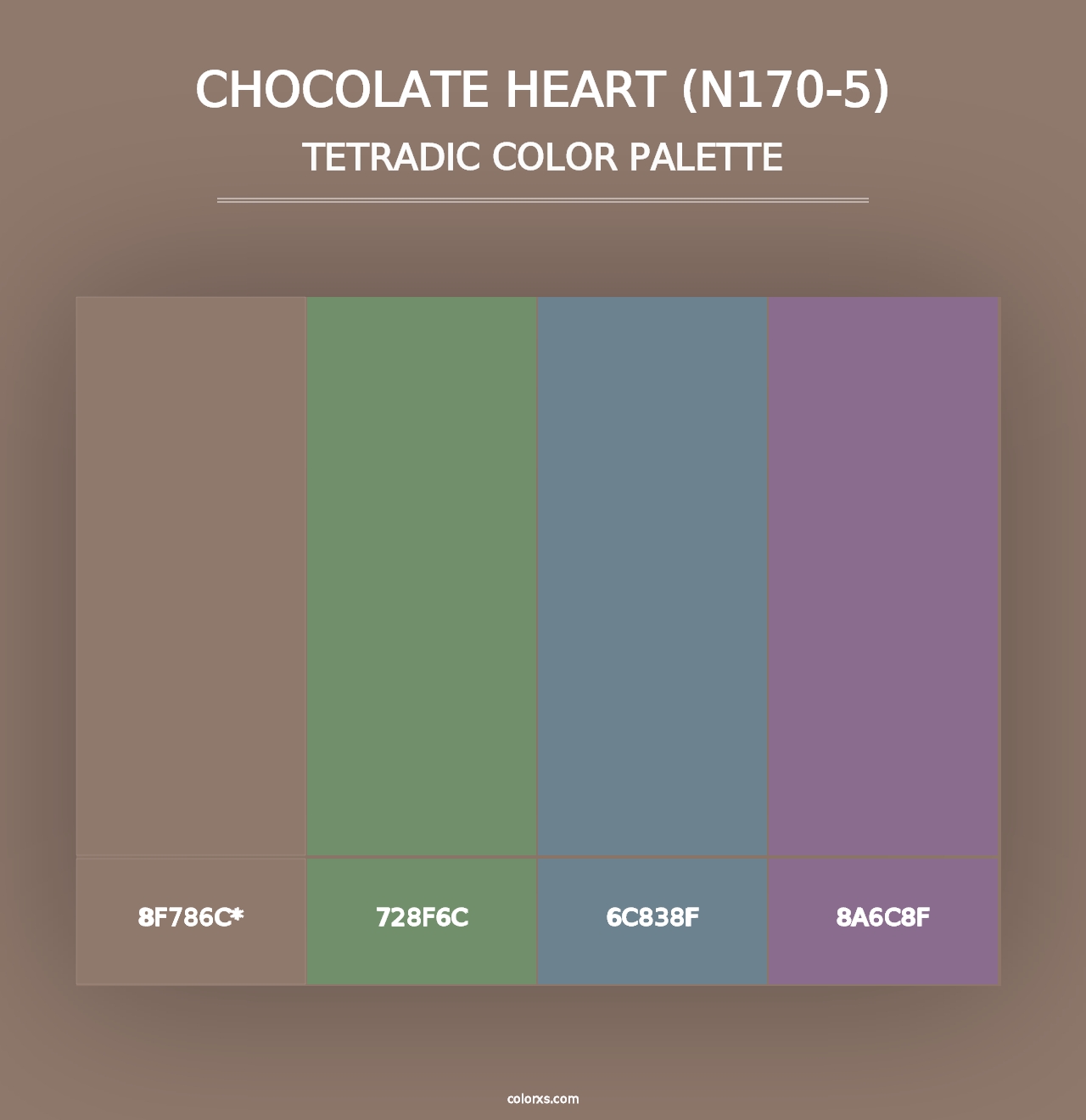 Chocolate Heart (N170-5) - Tetradic Color Palette