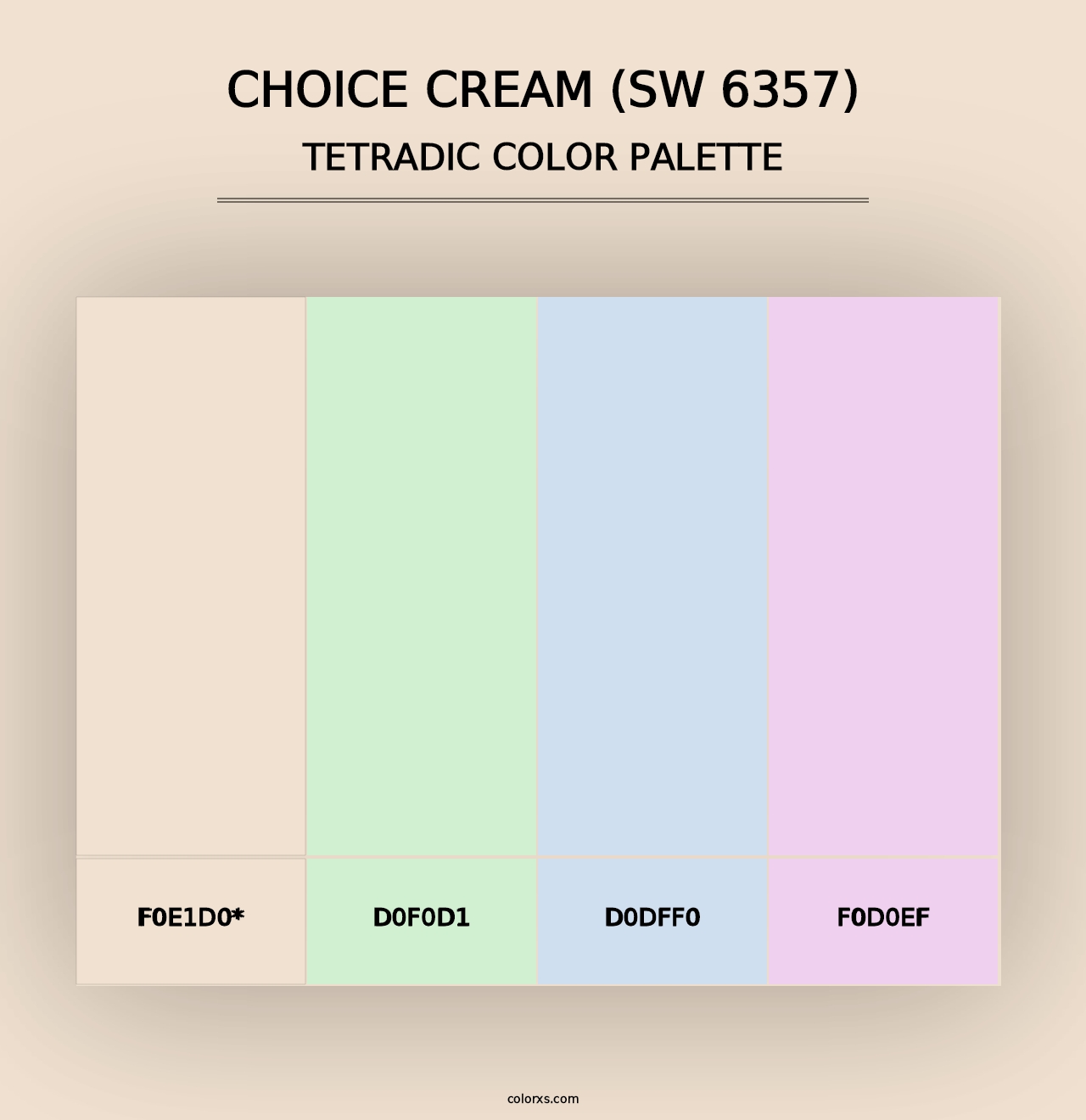 Choice Cream (SW 6357) - Tetradic Color Palette