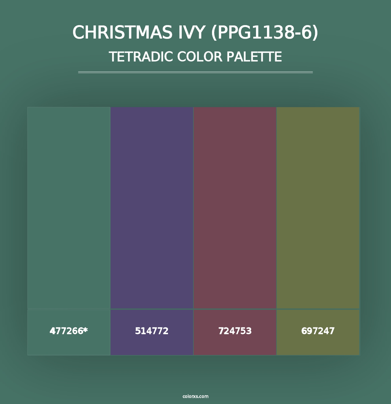 Christmas Ivy (PPG1138-6) - Tetradic Color Palette