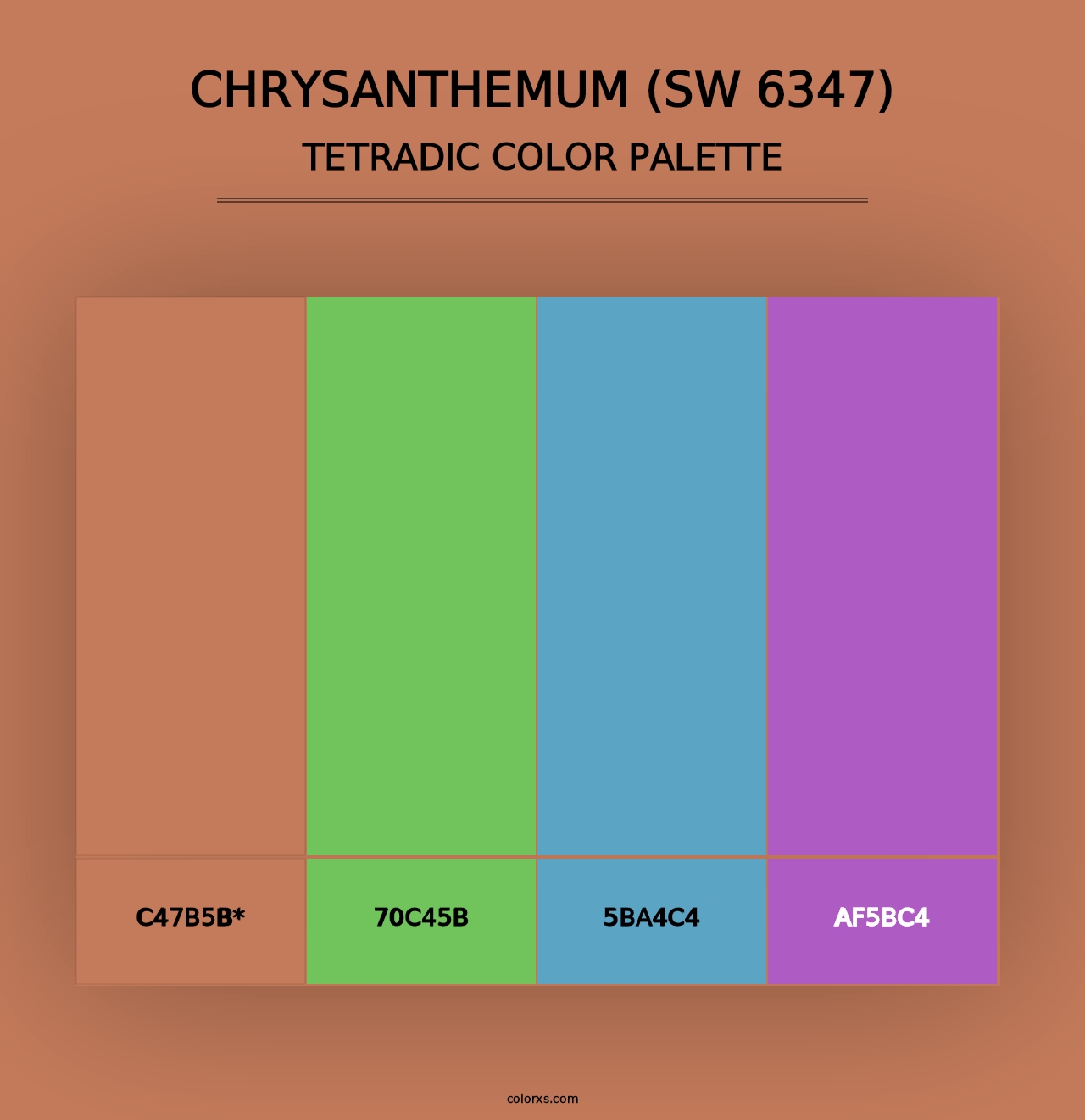 Chrysanthemum (SW 6347) - Tetradic Color Palette