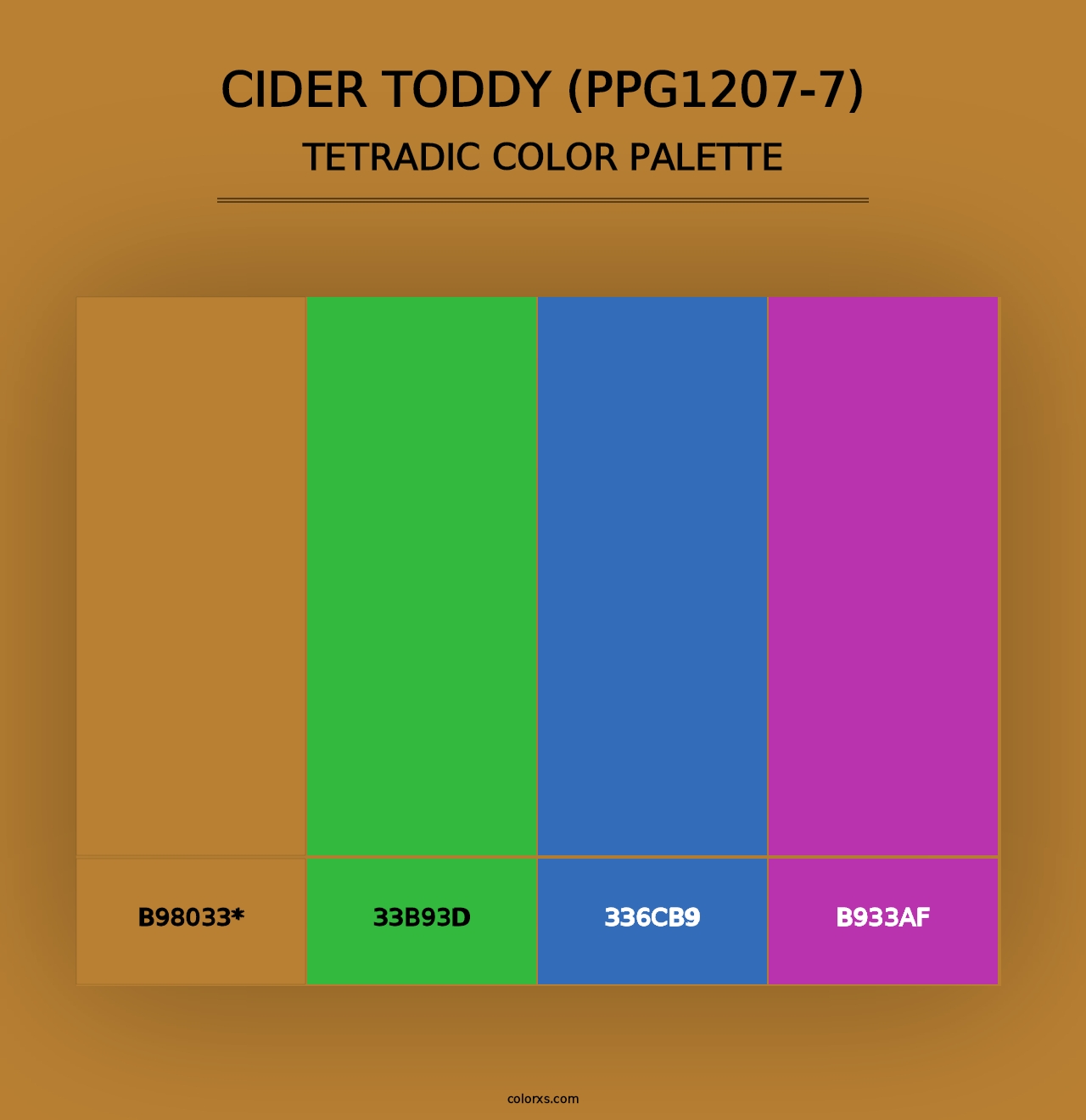 Cider Toddy (PPG1207-7) - Tetradic Color Palette