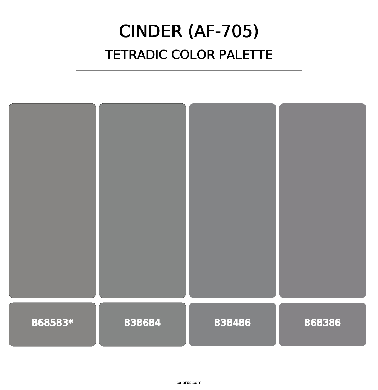 Cinder (AF-705) - Tetradic Color Palette