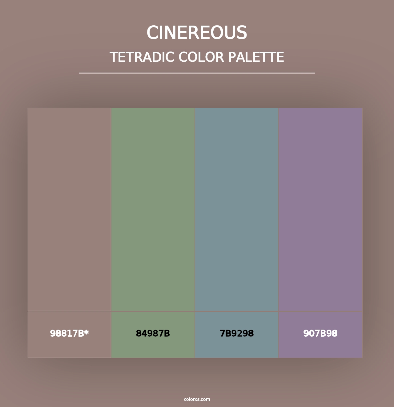 Cinereous - Tetradic Color Palette