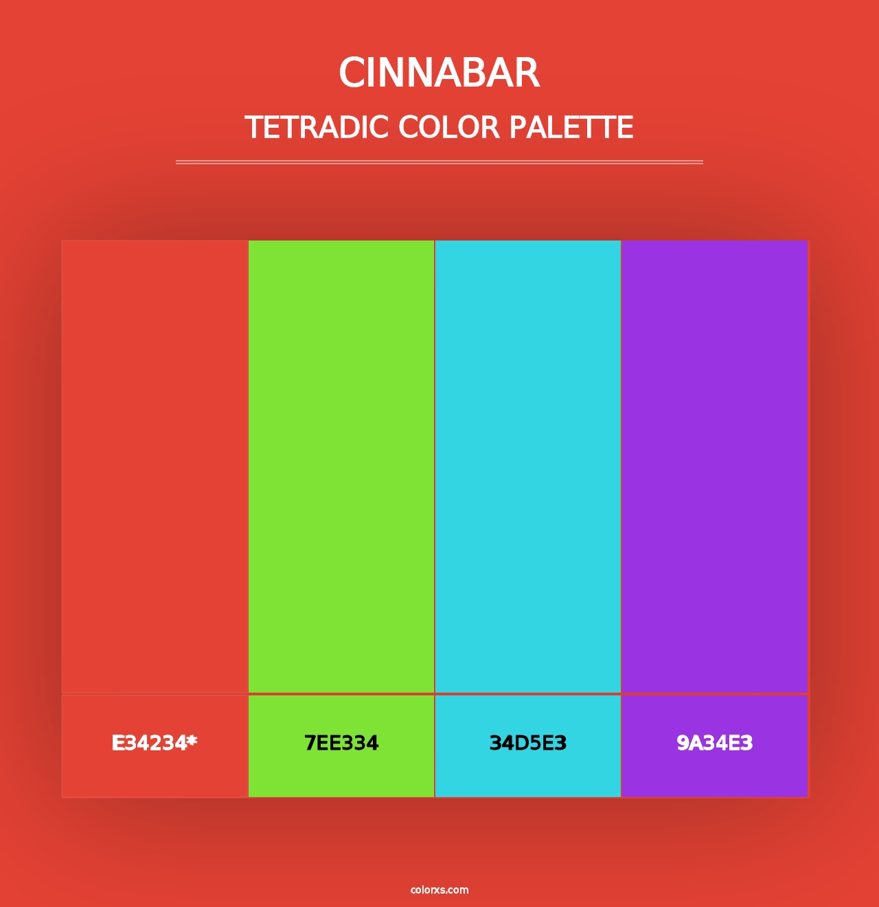 Cinnabar - Tetradic Color Palette