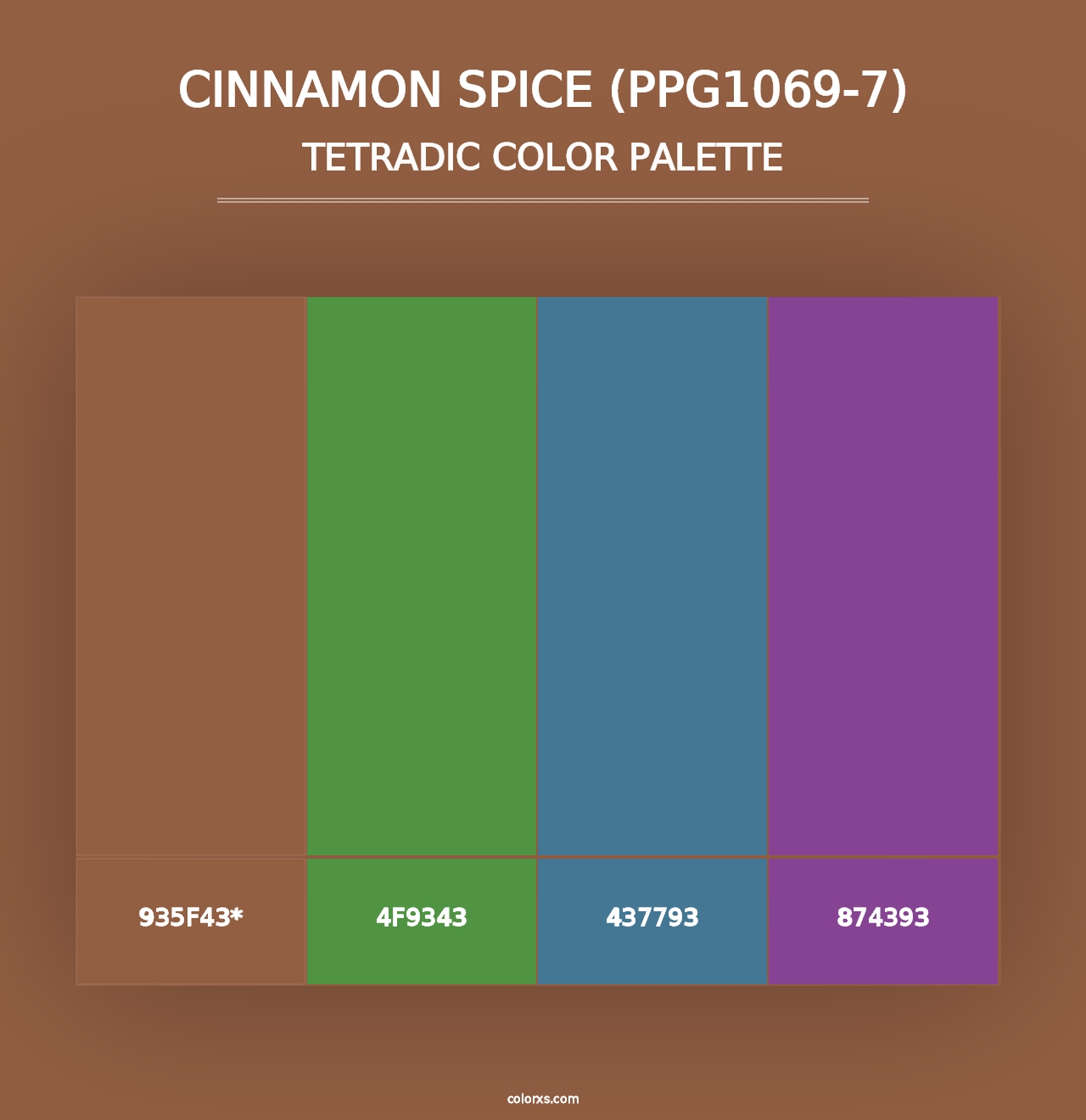 Cinnamon Spice (PPG1069-7) - Tetradic Color Palette