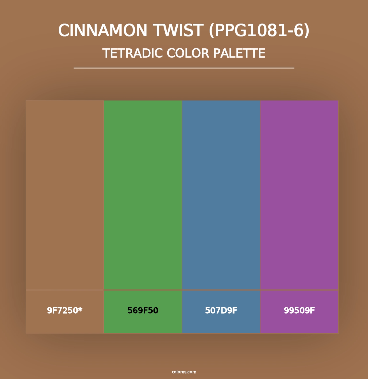 Cinnamon Twist (PPG1081-6) - Tetradic Color Palette