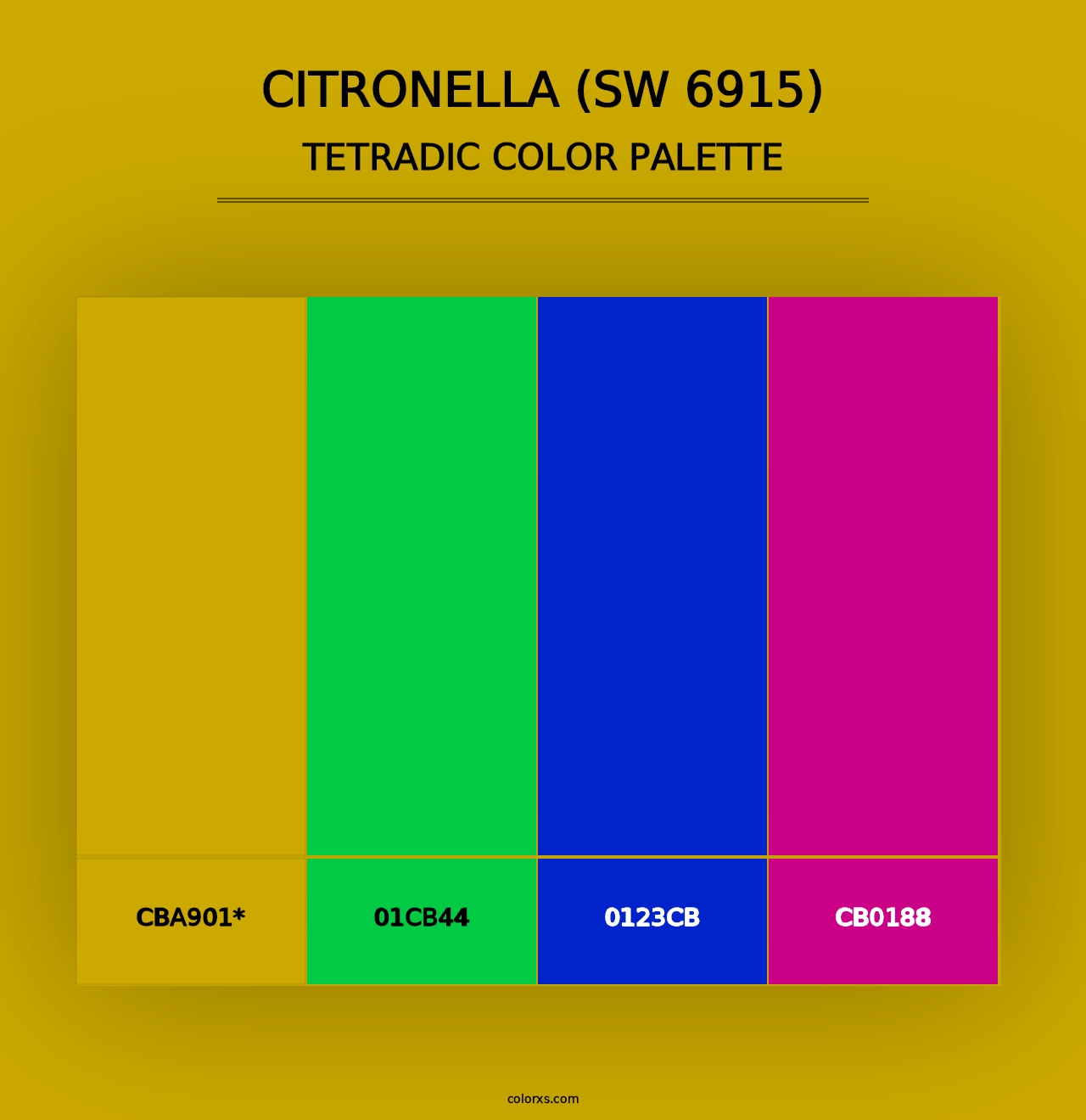 Citronella (SW 6915) - Tetradic Color Palette